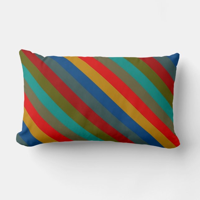 Cojín Lumbar Patrón de bandas multicolor (Anverso)