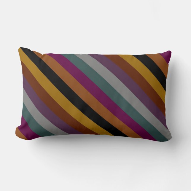 Cojín Lumbar Patrón de bandas multicolor 2 (Anverso)