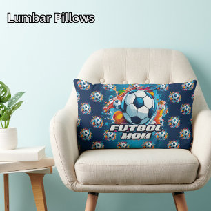Cojín Lumbar Patrón de bola de fútbol de la mamá Futbol
