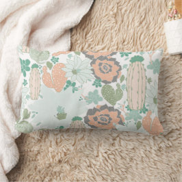 Cojín Lumbar Patrón de cactus Imprimir manta de coral mate verd