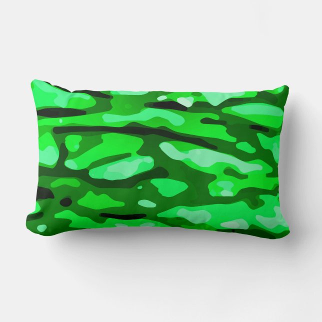 Cojín Lumbar Patrón de camo verde de moda (Anverso)