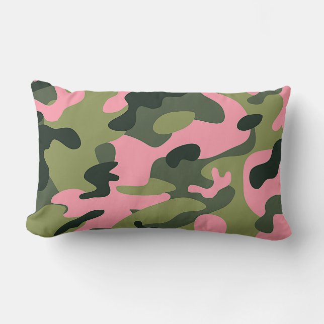 Cojín Lumbar Patrón de camuflaje del Camo del Ejército Verde Ro (Anverso)