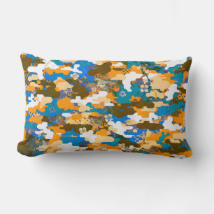 Cojín Lumbar Patrón de camuflaje digital urbano de alto contras