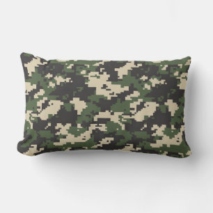 Cojín Lumbar Patrón de Camuflaje Digital Verde