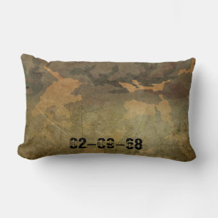 Cojín Lumbar patrón de camuflaje verde vintage V2.0