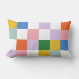 Cojín Lumbar Patrón de comprobación de color moderno y lúdico