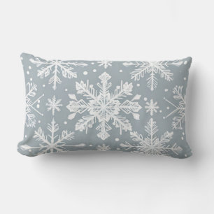 Cojín Lumbar Patrón de copo de nieve invernal vintage en pastel