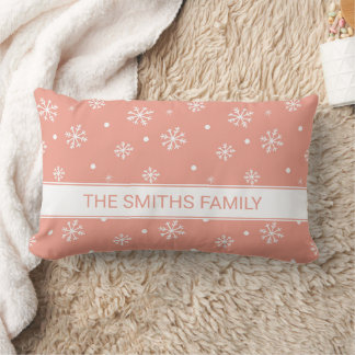 Cojín Lumbar Patrón de copos de nieve minimalista personalizado