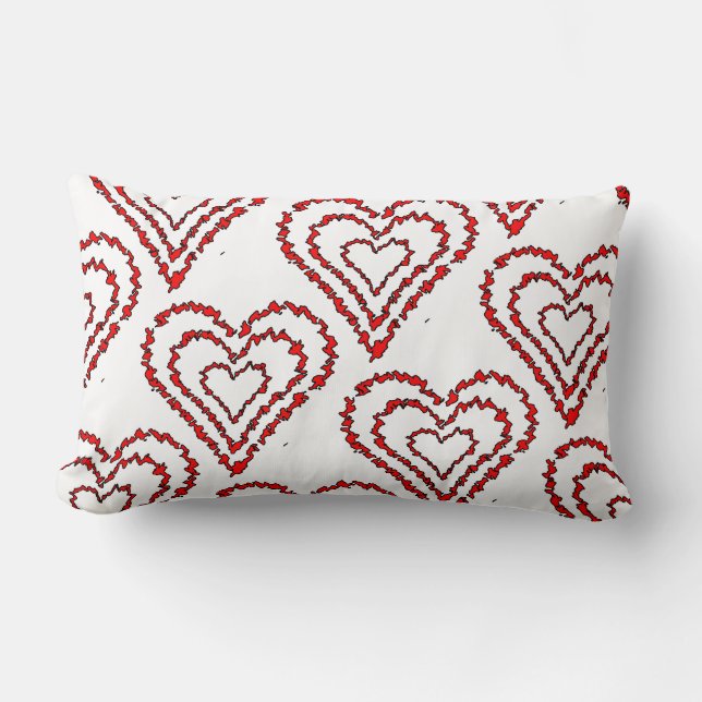 Cojín Lumbar Patrón de corazón de amor (Anverso)