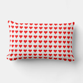 Cojín Lumbar Patrón de corazones rojos de amor
