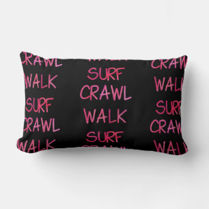 Cojín Lumbar Patrón de Crawl Walk Surf Rosa