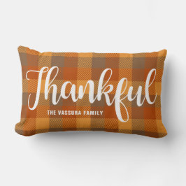 Cojín Lumbar Patrón de Cuadros Escoceses Otoñal Rústico Agradec