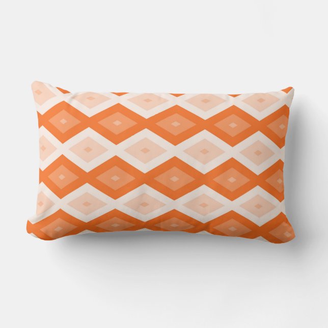 Cojín Lumbar patrón de diamante naranja (Anverso)