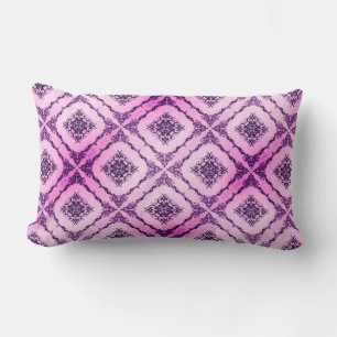 Cojín Lumbar Patrón de diamante rosa y morado de frambuesa