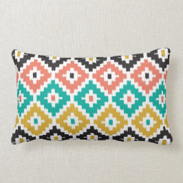 Cojín Lumbar Patrón de diamantes de ikat de la tribu azteca mex