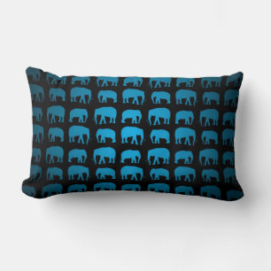 Cojín Lumbar Patrón de Elefante Azul