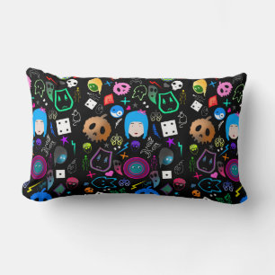 Cojín Lumbar Patrón de Emo Halloween