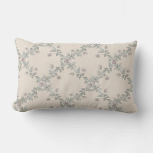 Cojín Lumbar Patrón de enrejado de rosa taupe crema salvia