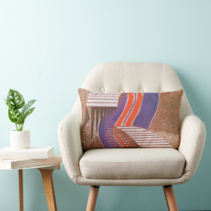 Cojín Lumbar Patrón de escalera escalonada de arte deco jazz po