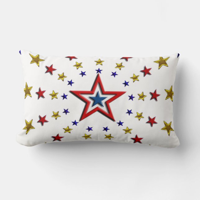 Cojín Lumbar Patrón de estrellas patrióticas (Anverso)