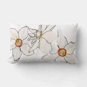 Cojín Lumbar Patrón de flor del Daffodil de primavera