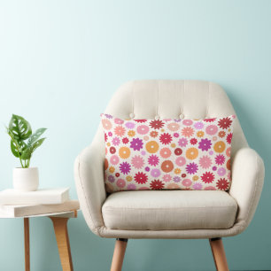 Cojín Lumbar Patrón de flores coloridas