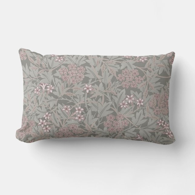Cojín Lumbar Patrón de flores de William Morris Jasmine (Anverso)