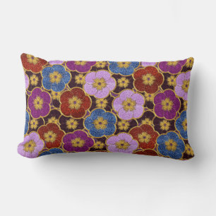 Cojín Lumbar Patrón de flores multicolores