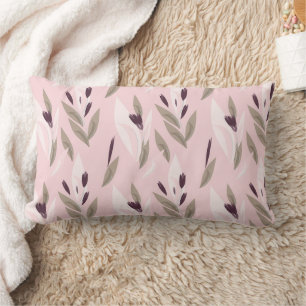 Cojín Lumbar Patrón de flores retro rojo púrpura rosa