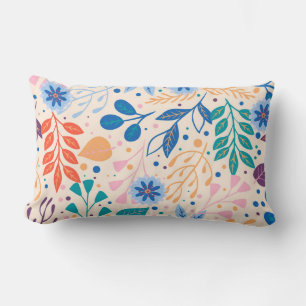 Cojín Lumbar Patrón de follaje moderno de hojas coloridas