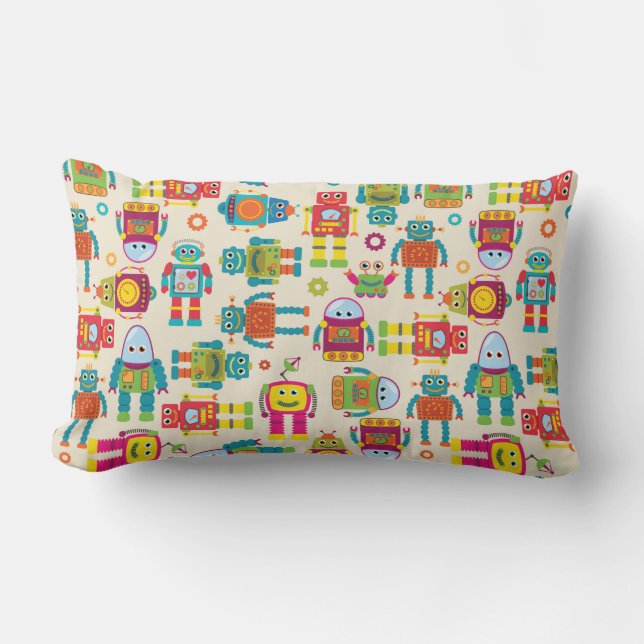 Cojín Lumbar Patrón de fondo inalámbrico y transparente con bob (Anverso)