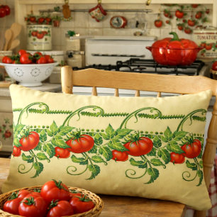 Cojín Lumbar Patrón de friso de tomates de jardín Art Nouveau r