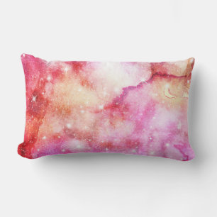 Cojín Lumbar Patrón de galaxia rosa y rojo