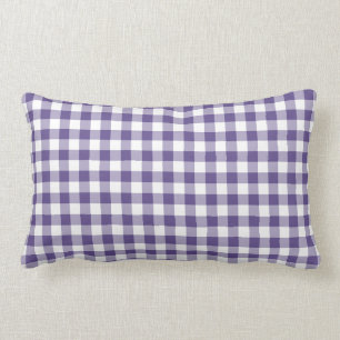 Cojín Lumbar Patrón de Gingham púrpura ultra violeta