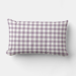 Cojín Lumbar Patrón de Gingham púrpura y blanca de Pastel