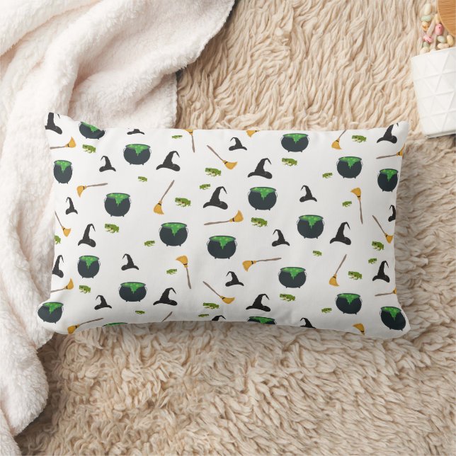 Cojín Lumbar Patrón de Halloween de Broom Caldron (Manta)