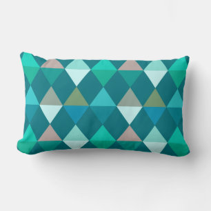 Cojín Lumbar Patrón de Harlequin / diamante - Verde azulado y A