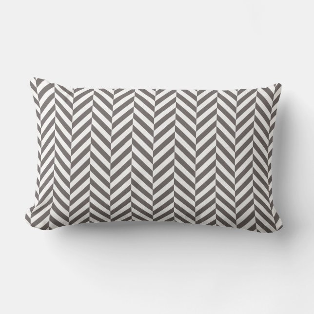 Cojín Lumbar Patrón de Herringbone gris (Anverso)