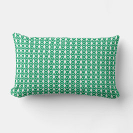 Cojín Lumbar Patrón de hexágono blanco verde trébol