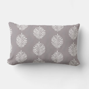 Cojín Lumbar Patrón de hoja de palma gris gaviota costera