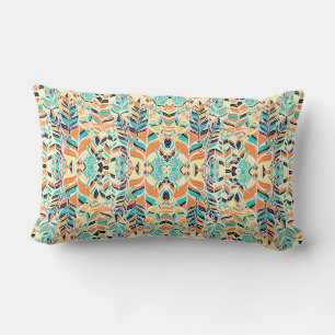 Cojín Lumbar Patrón de hojas boho colorido lindo