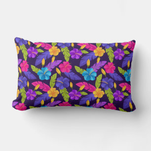 Cojín Lumbar Patrón de hojas y flores tropicales-23857