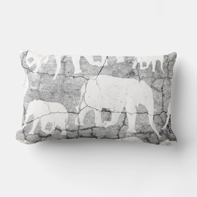 Cojín Lumbar Patrón de hormigón elefante (Anverso)
