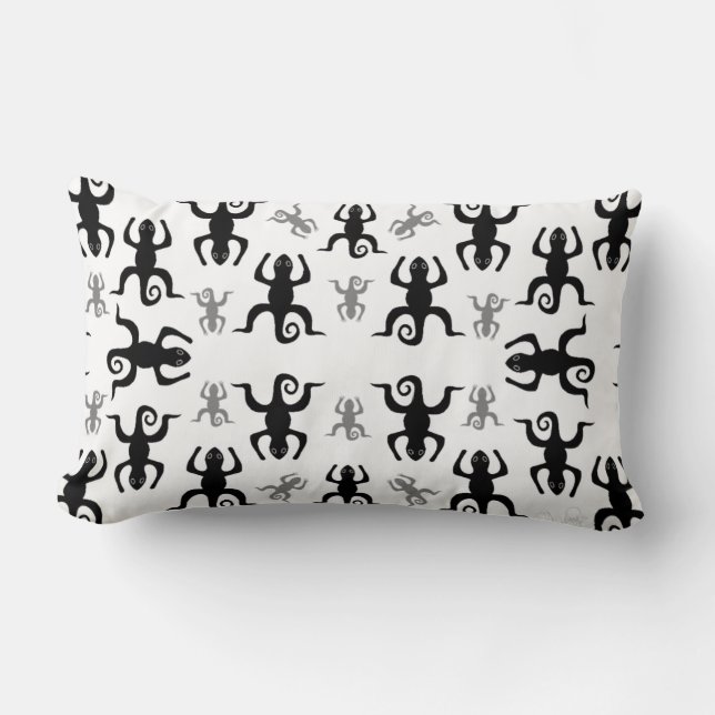 Cojín Lumbar Patrón de lagartija de silueta (Anverso)