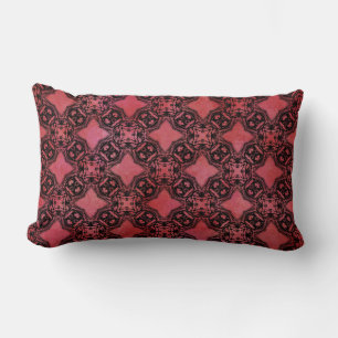 Cojín Lumbar Patrón de las cadenas de diamante negras y rojas