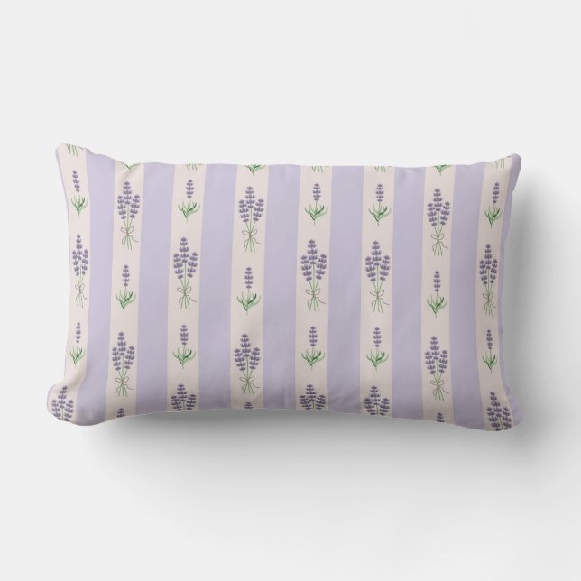 Cojín Lumbar Patrón de lavanda (Anverso)