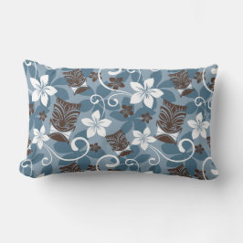 COJÍN LUMBAR PATRÓN DE LUAU TIKI (AZUL)