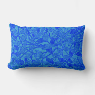 Cojín Lumbar Patrón de madreselva azul hermoso de W. Morris