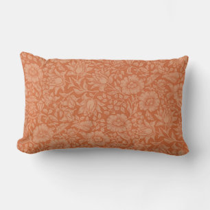 Cojín Lumbar Patrón de Malva de William Morris: Floral Terracot