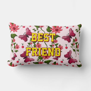 Cojín Lumbar Patrón de mariposa floral personalizado y único 